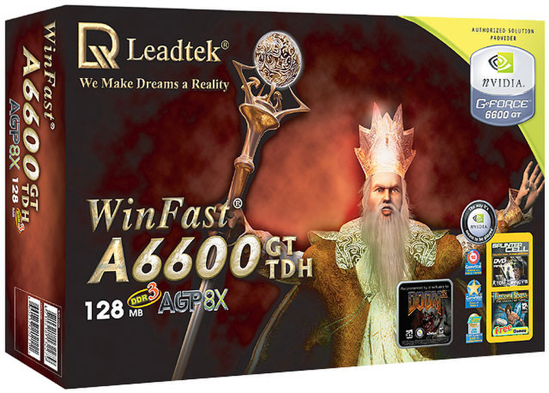 Leadtek Pe16 GeForce 6600GT 128DDR3 VGA DVI HDTV/Out SLI Retail GDDR3