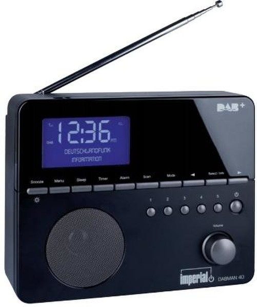 DigitalBox Dabman 40 Uhr Digital Schwarz Radio