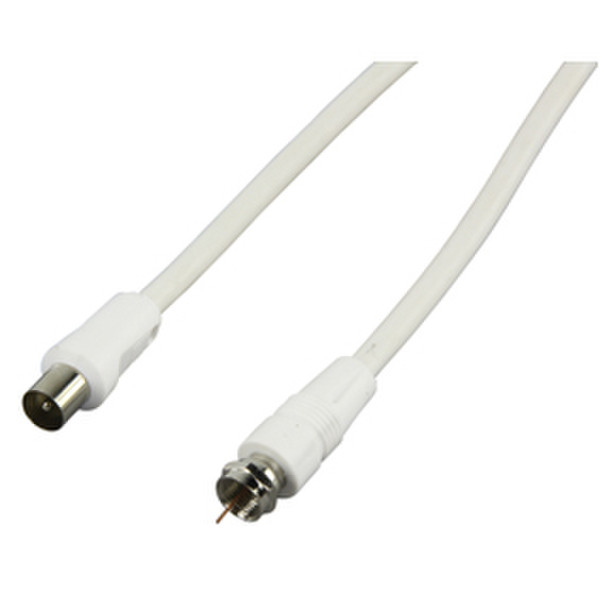 Valueline CABLE-526 1.5m F Coax White coaxial cable