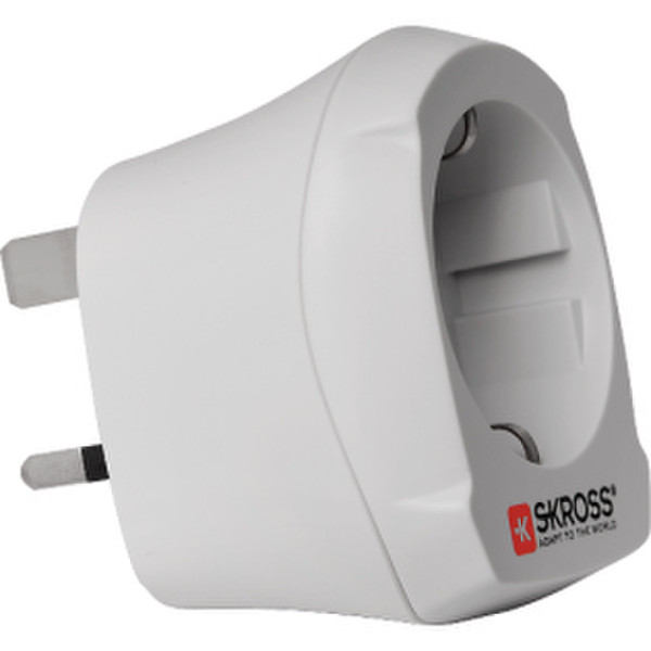 Skross Europe to UK Type G (UK) Type F (Schuko) White power plug adapter