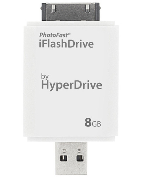 Sanho iFlashDrive 8GB 8ГБ USB 2.0 Type-A Серый, Белый USB флеш накопитель
