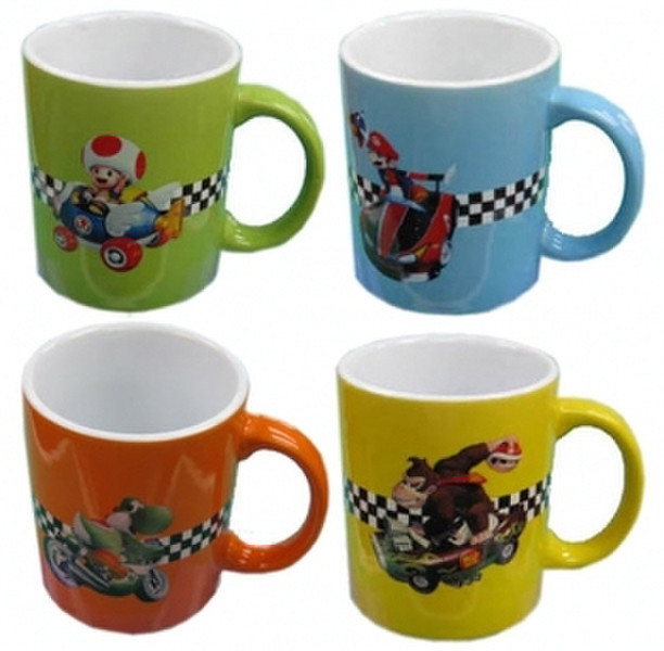 BG Games Mario Kart Mug Blue,Green,Orange,Yellow 4pc(s)