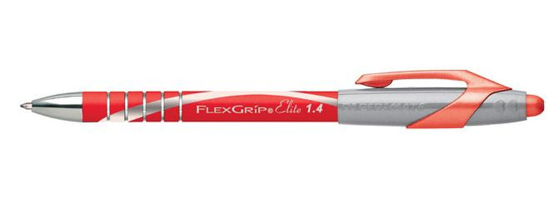 Papermate Flexgrip Elite Clip-on retractable ballpoint pen Красный 12шт