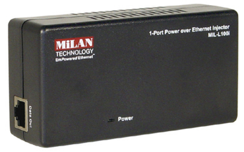 Milan MIL-L100I EmPowered Ethernet Injector Hub -48V PoE adapter