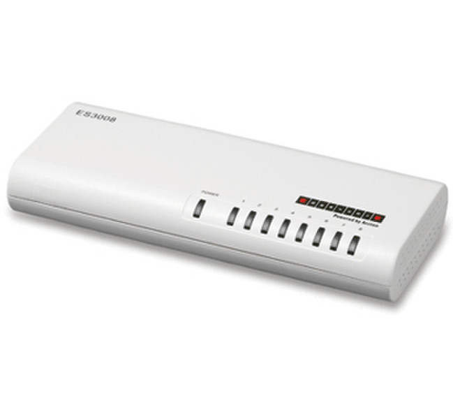Edge-Core 8-port Fast Ethernet Unmanaged Switch Unmanaged White
