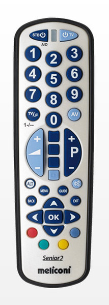 Meliconi Senior 2 IR Wireless press buttons Black,Silver remote control