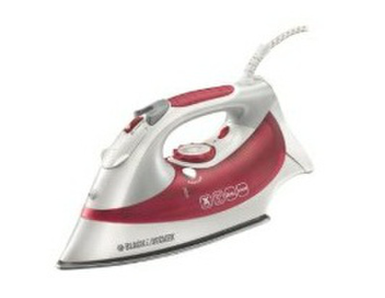 Black & Decker XT2040 Dry & Steam iron Stainless Steel soleplate 2000W Rot, Weiß Bügeleisen