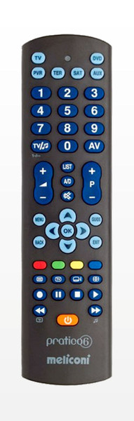 Meliconi Pratico 6 IR Wireless press buttons Black remote control