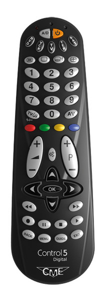 Meliconi 5 Digital CME IR Wireless press buttons Black remote control