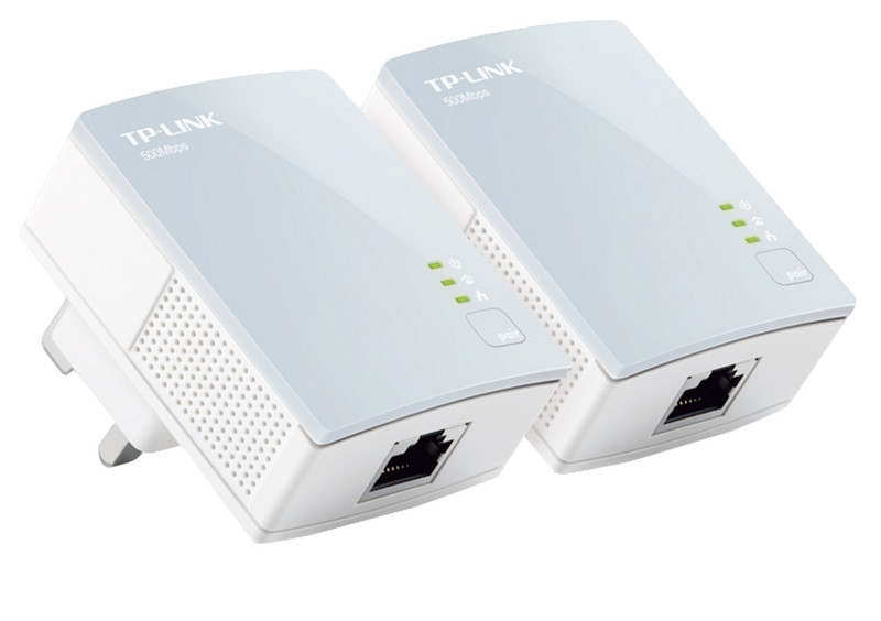 TP-LINK PA411KIT 500Mbit/s Eingebauter Ethernet-Anschluss Weiß 2Stück(e) PowerLine Netzwerkadapter