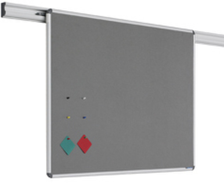 Smit Visual Design Rail pinboard bulletin grey 90x120 cm Grau