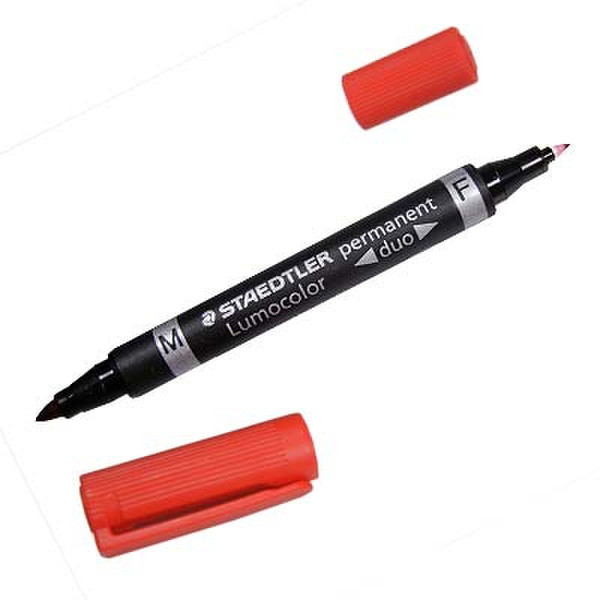 Staedtler Lumocolor Duo Тонкий пулевидный наконечник Красный 1шт перманентная маркер