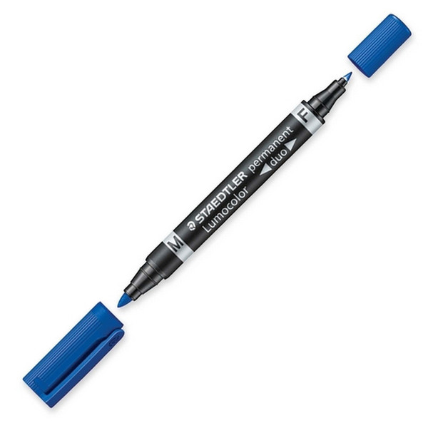 Staedtler Lumocolor Duo Тонкий пулевидный наконечник Синий 1шт перманентная маркер