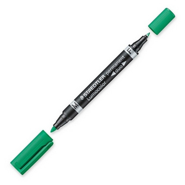Staedtler Lumocolor Duo Тонкий пулевидный наконечник Зеленый 1шт перманентная маркер