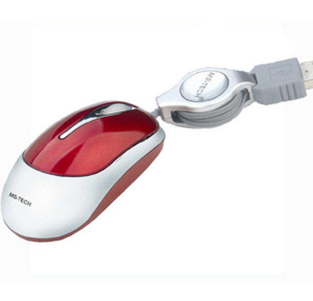 MS-Tech SM-160 USB Optical Mouse USB Optisch 800DPI Rot Maus