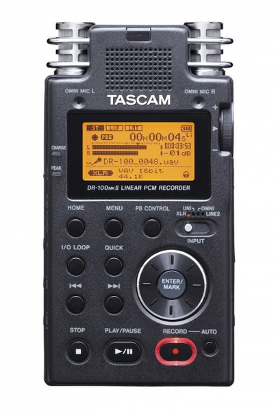 Tascam DR-100MKII Flash card Black,Chrome dictaphone