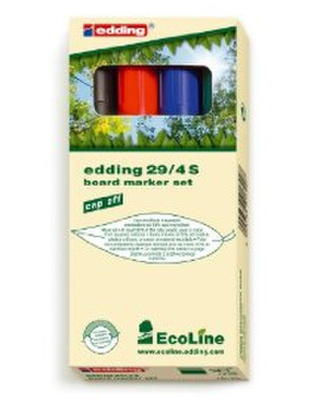 Edding 29/4S Черный, Синий, Зеленый, Красный 4шт маркер