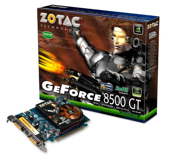 Zotac ZT-85TEG2P-FCL GeForce 8500 GT GDDR2 graphics card