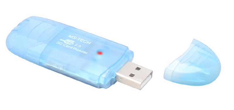 MS-Tech LU-110 Mini SD/MMC Card Reader USB 2.0 Blue card reader