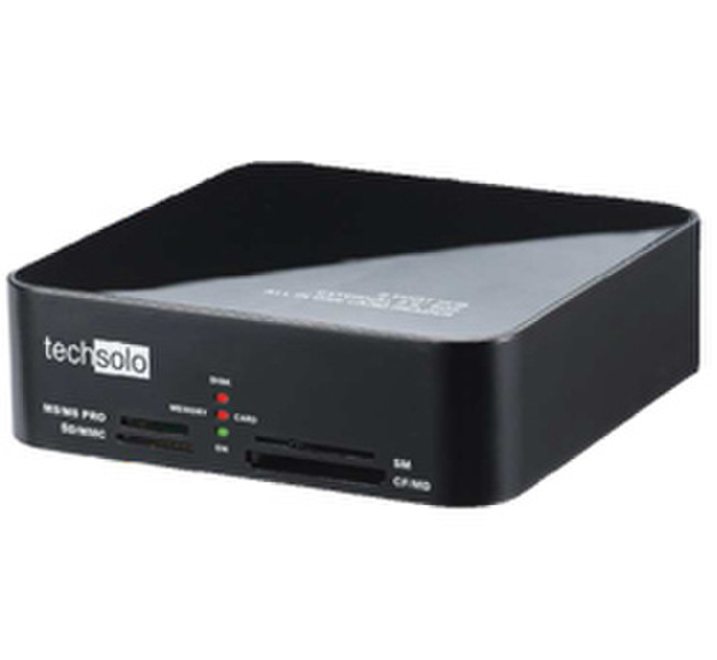 Techsolo TMR-700 USB 2.0 HDD Box + Card Reader, Black 3.5
