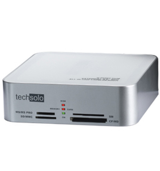 Techsolo TMR-700 USB 2.0 HDD Box + Card Reader, White 3.5