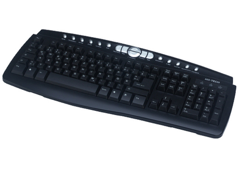 MS-Tech LT-910 Multimedia Keyboard PS/2 Schwarz Tastatur