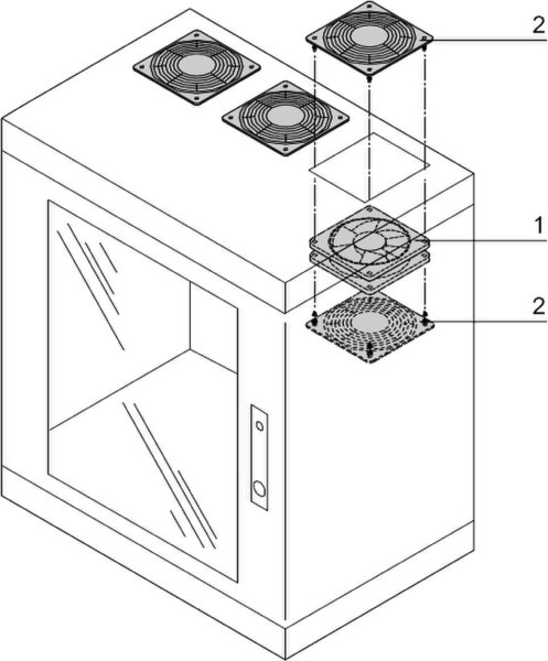 Schroff Fan with covering grille