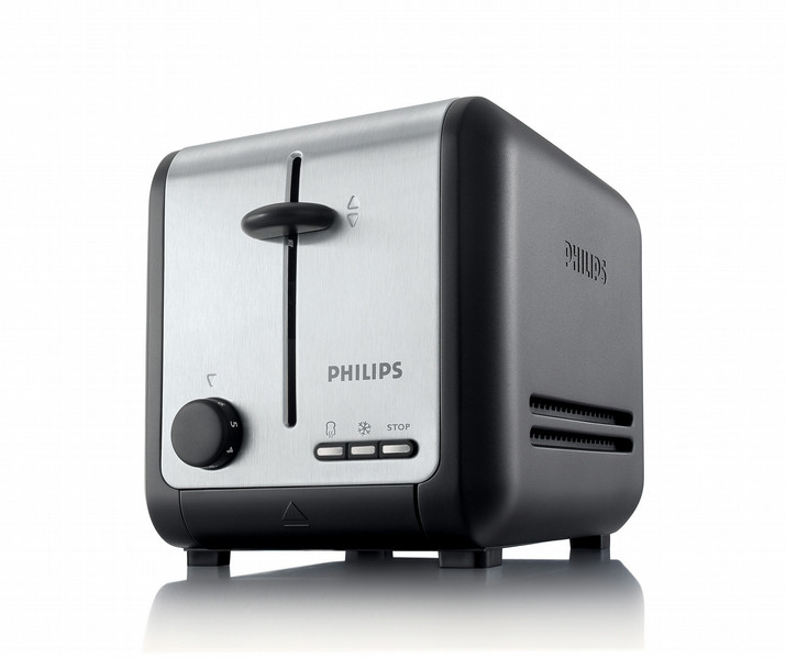 Philips Toaster 2ломтик(а) 900Вт Черный, Cеребряный тостер