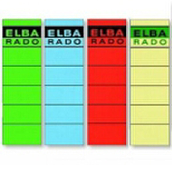 Elba Spine Label for Lever Arch Files 190 x 59 mm White-Green Зеленый, Белый 10шт самоклеящийся ярлык