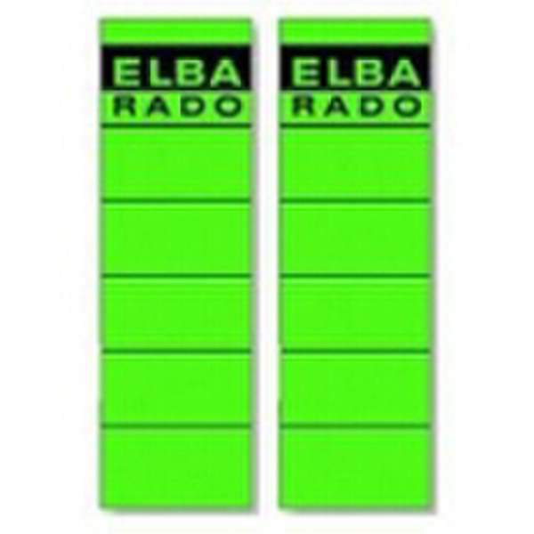Elba Spine Label for Lever Arch Files 190 x 59 mm Green Зеленый 10шт самоклеящийся ярлык