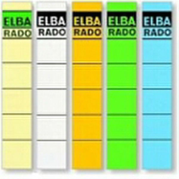 Elba Spine Label for Lever Arch Files 190 x 34 mm White-Green Green,White 10pc(s) self-adhesive label