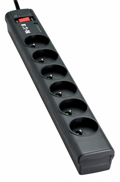 Eaton Protection Strip 6 (DIN) 6AC outlet(s) Black surge protector