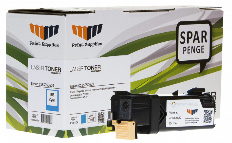 MM Cyan Laser Toner HC - Epson C13S050629 - For Epson AcuLaser C 2900 / CX 29 Toner 2500pages Cyan