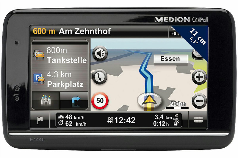 Medion GoPal E4445 EU+ Tragbar / Fixiert 4.3Zoll TFT Touchscreen 175g Schwarz
