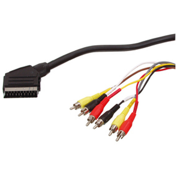 Valueline SCART 11 1.5м SCART (21-pin) 6 x RCA Черный адаптер для видео кабеля