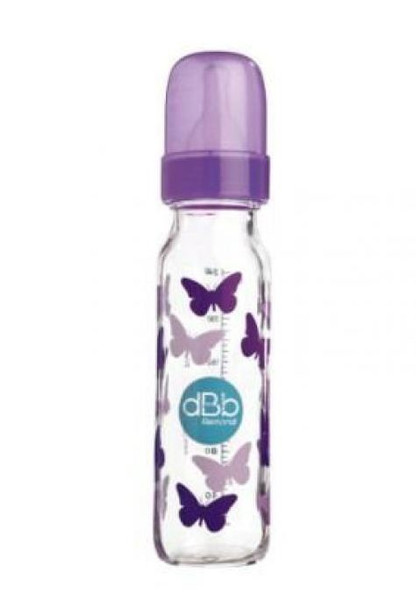 dBb-remond Papillons violets 240ml Glas Violett Babyflasche