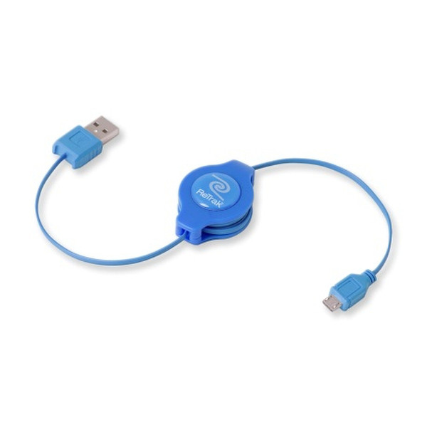 ReTrak EUCABLEMICBU 1м USB A Micro-USB A Синий кабель USB