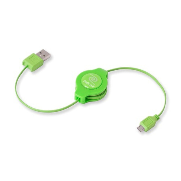 ReTrak EUCABLEMICGN 1м USB A Micro-USB A Зеленый кабель USB
