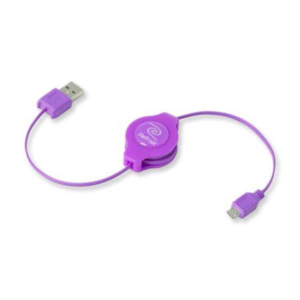 ReTrak EUCABLEMICRL 1м USB A Micro-USB A Пурпурный кабель USB