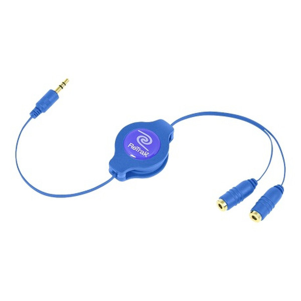 ReTrak EUCABLESPLBU 0.9m 3.5mm 2 x 3.5mm Blau Audio-Kabel
