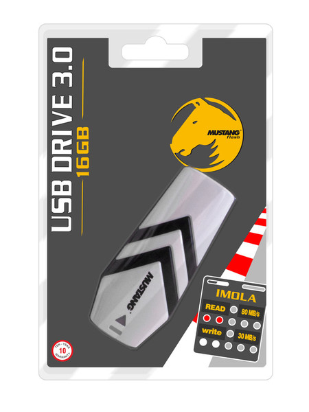 Mustang 16GB USB3.0 Drive Imola Retail 16GB USB 3.0 (3.1 Gen 1) Typ A Silber USB-Stick
