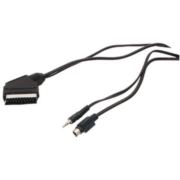Valueline SCART 48 1.5m SCART (21-pin) S-Video (4-pin) + 3.5mm Black video cable adapter