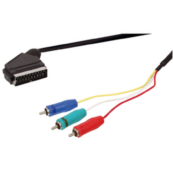 Valueline SCART 68 1.5м SCART (21-pin) 3 x RCA Черный адаптер для видео кабеля