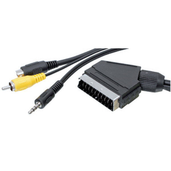 Valueline SCART 69/5 5m SCART (21-pin) S-VHS + 3.5mm + RCA Schwarz Videokabel-Adapter