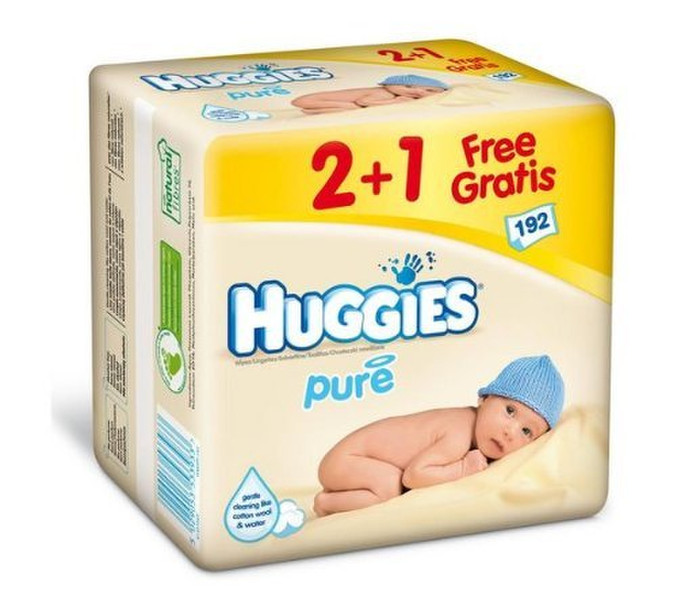 Huggies Pure 192шт влажные детские салфетки