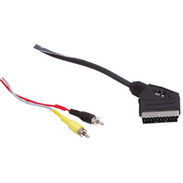 Valueline Scart - 2x RCA, 1.5m 1.5м SCART (21-pin) 2 x RCA Черный адаптер для видео кабеля