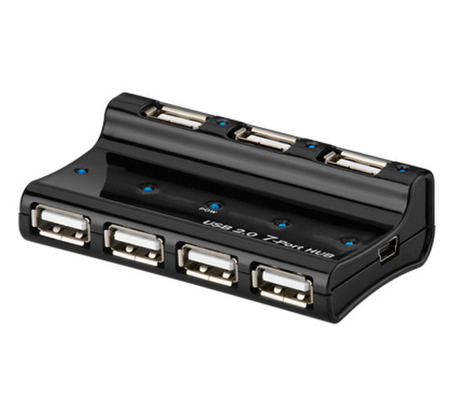 Wentronic 7-Port Mini USB 2.0 480Mbit/s Schwarz