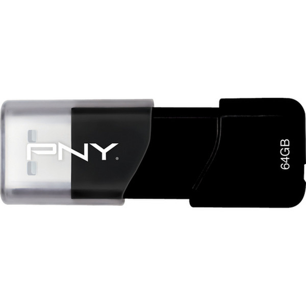 PNY 64GB USB 2.0 64ГБ USB 2.0 Тип -A Черный USB флеш накопитель