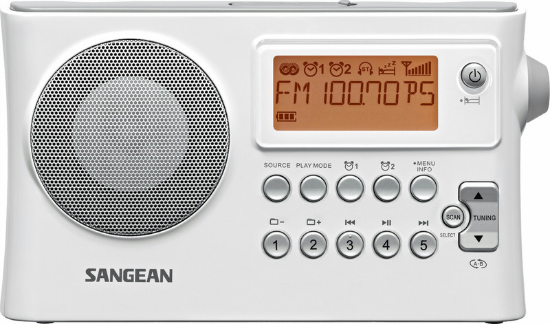 Sangean PR-D14 Портативный Цифровой Белый радиоприемник