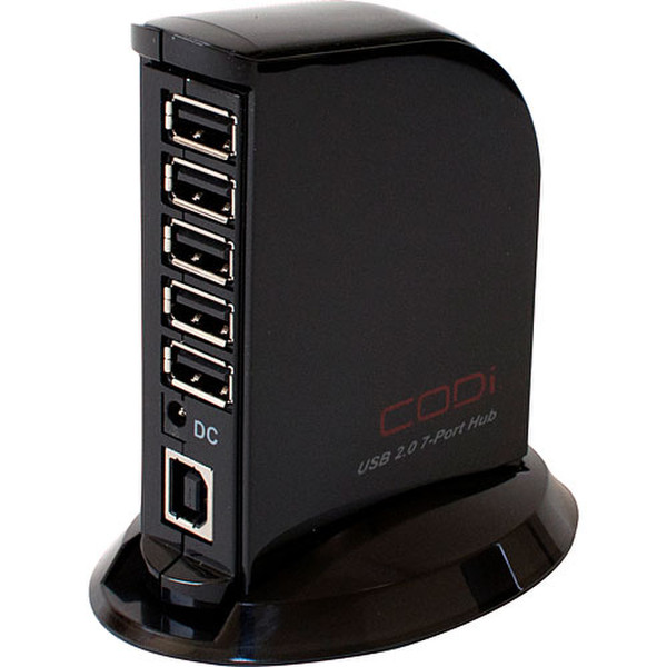 CODi USB 2.0 7-Port 480Mbit/s Schwarz